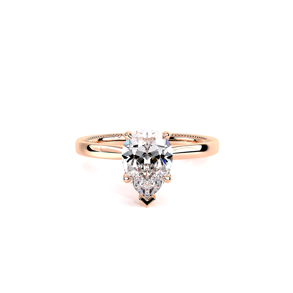 Pear Solitaire 18k Rose Gold Engagement Ring - REN-SOL301