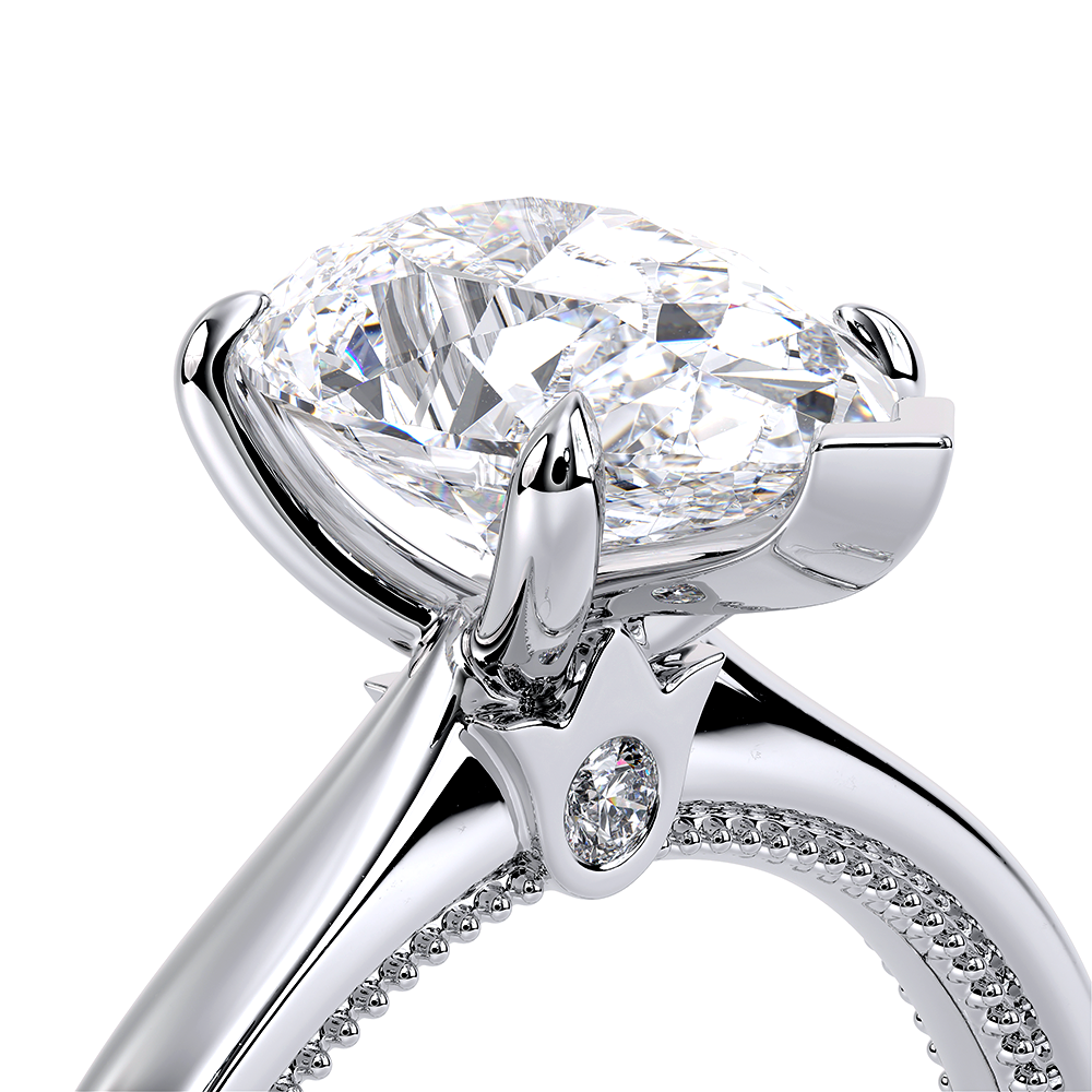 Pear Solitaire 18k White Gold Engagement Ring - REN-SOL301