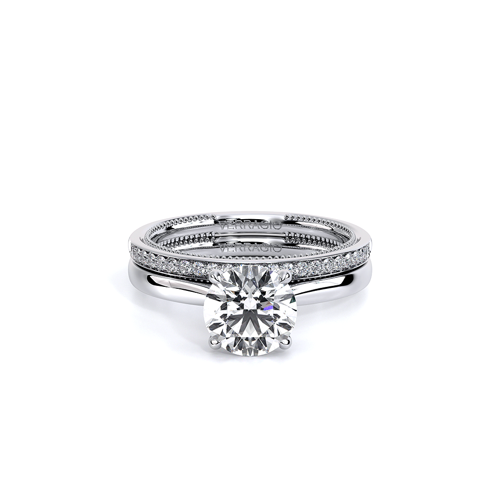 Round Solitaire Platinum Engagement Ring - REN-SOL301