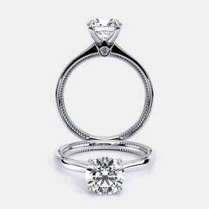 Round Solitaire Platinum Engagement Ring - REN-SOL301