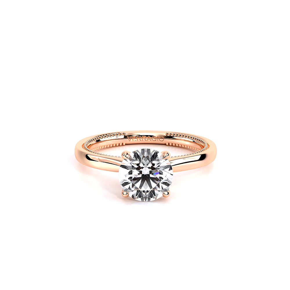 Round Solitaire 18k Rose Gold Engagement Ring - REN-SOL301