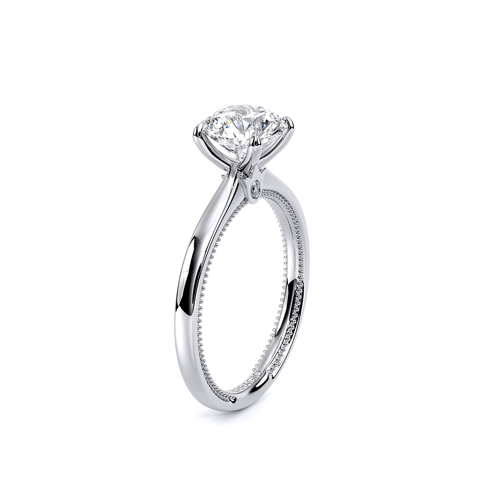 Round Solitaire 14k White Gold Engagement Ring - REN-SOL301