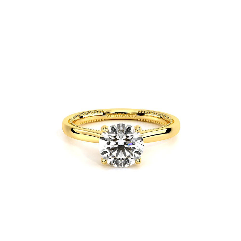 Round Solitaire 14k Yellow Gold Engagement Ring - REN-SOL301