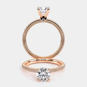 Round Solitaire 14k Rose Gold Engagement Ring - TR-120R4