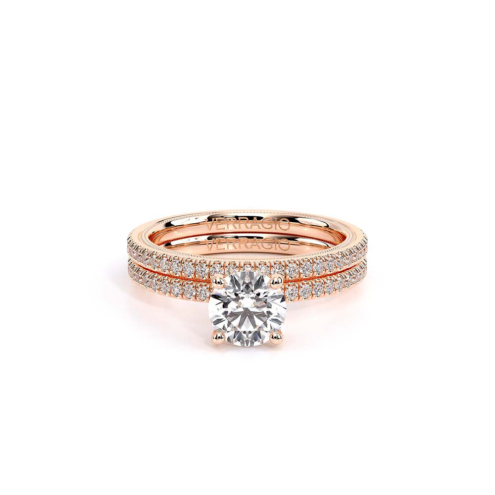 Round Solitaire 18k Rose Gold Engagement Ring - TR-120R4