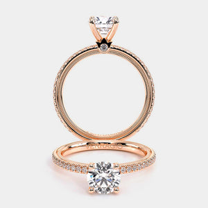 Round Solitaire 18k Rose Gold Engagement Ring - TR-120R4