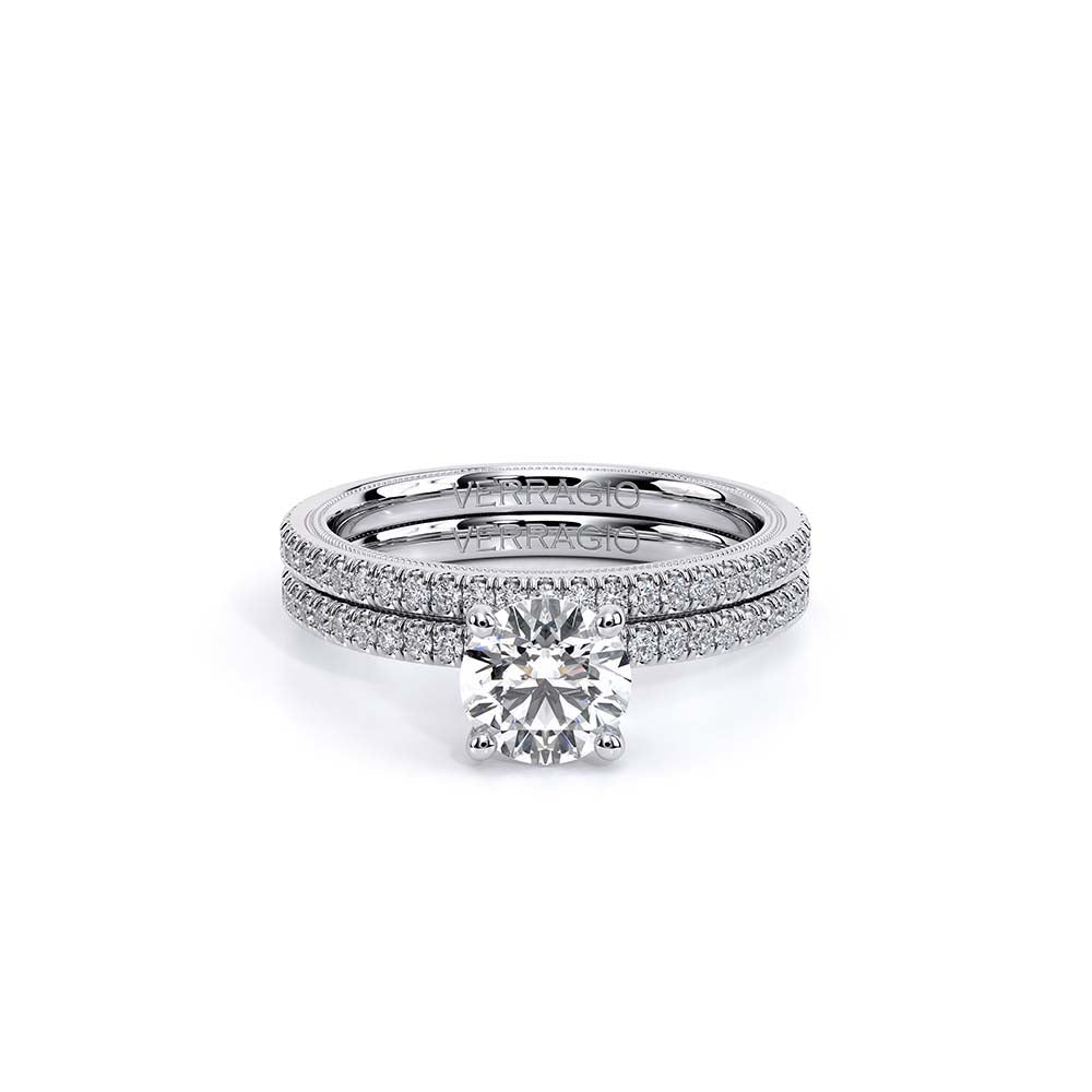 Round Solitaire 18k White Gold Engagement Ring - TR-120R4