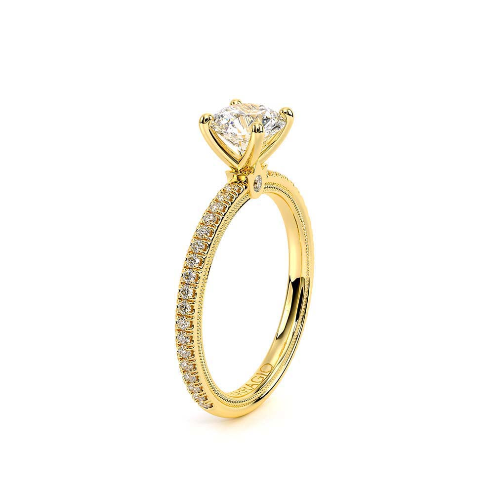 Round Solitaire 18k Yellow Gold Engagement Ring - TR-120R4