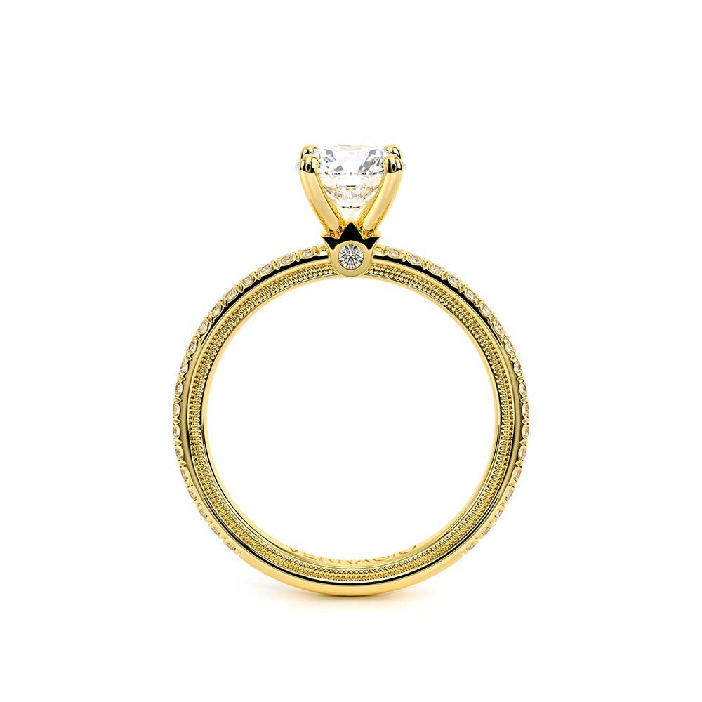 Round Solitaire 18k Yellow Gold Engagement Ring - TR-120R4