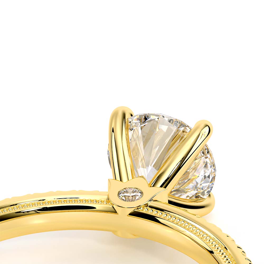 Round Solitaire 18k Yellow Gold Engagement Ring - TR-120R4
