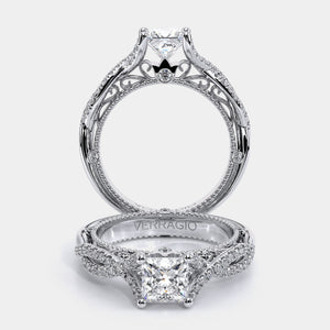 Princess Pavé Platinum Engagement Ring - VEN-5003