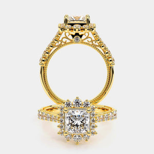 Princess Halo 14k Yellow Gold Engagement Ring - VEN-5084
