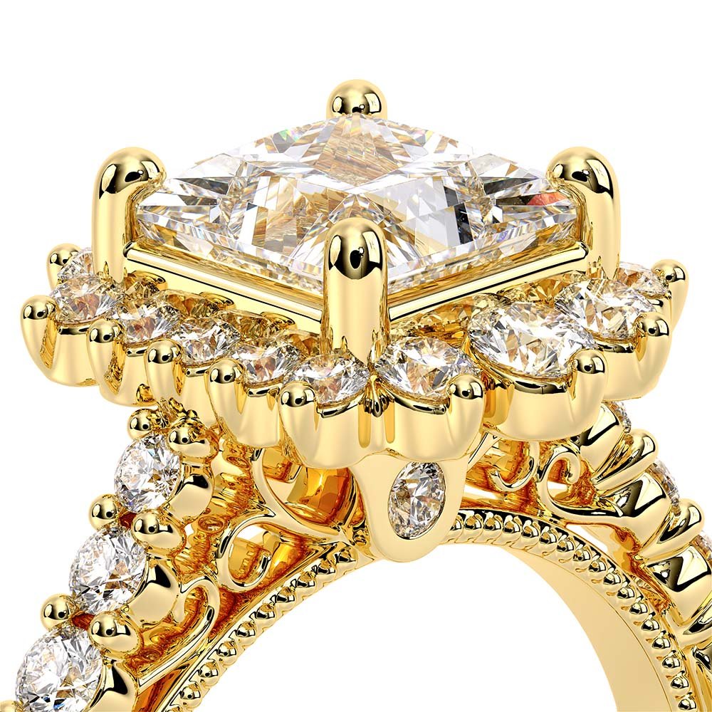 Princess Halo 14k Yellow Gold Engagement Ring - VEN-5084