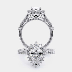Pear Halo Platinum Engagement Ring - VEN-5084