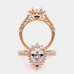 Pear Halo 14k Rose Gold Engagement Ring - VEN-5084