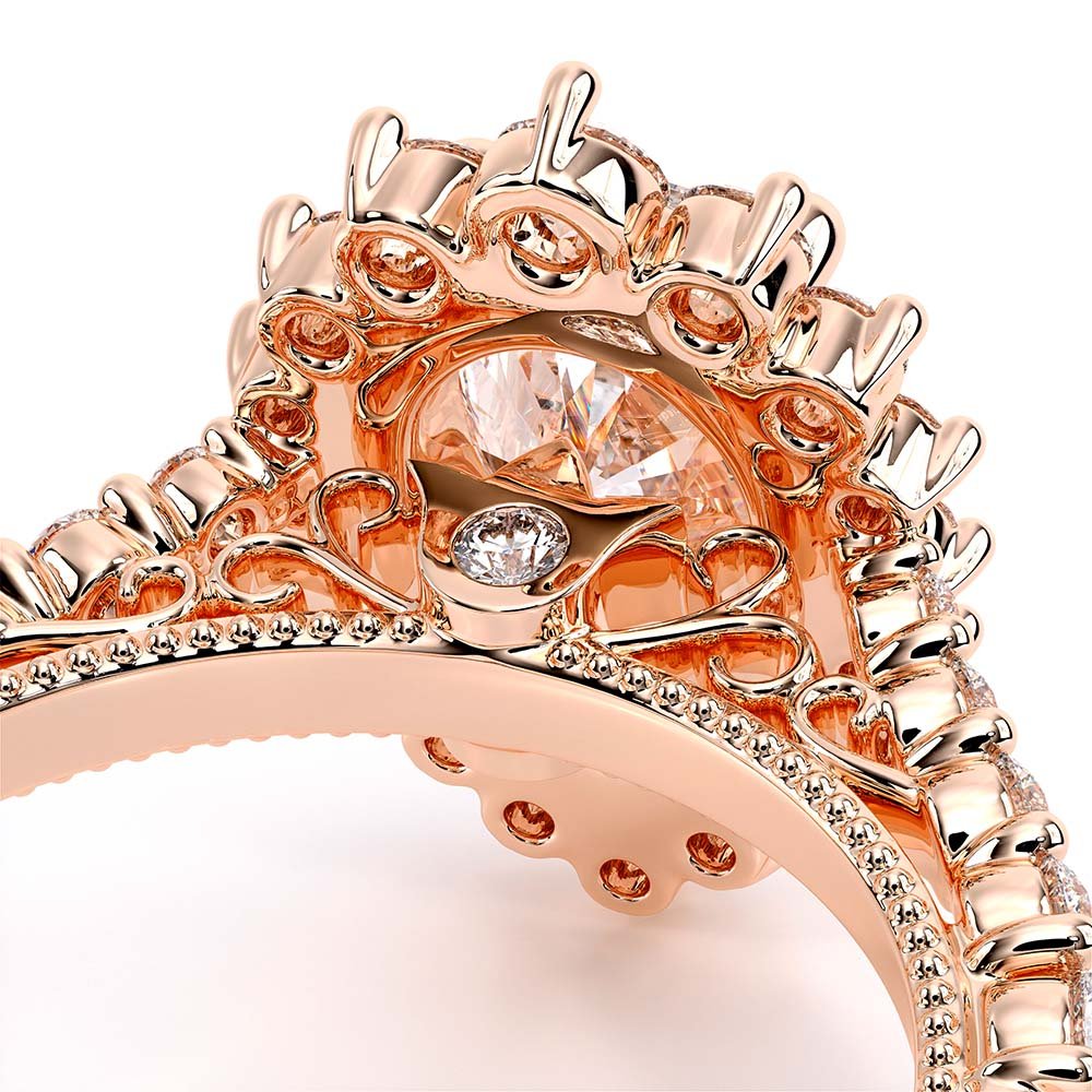 Pear Halo 14k Rose Gold Engagement Ring - VEN-5084