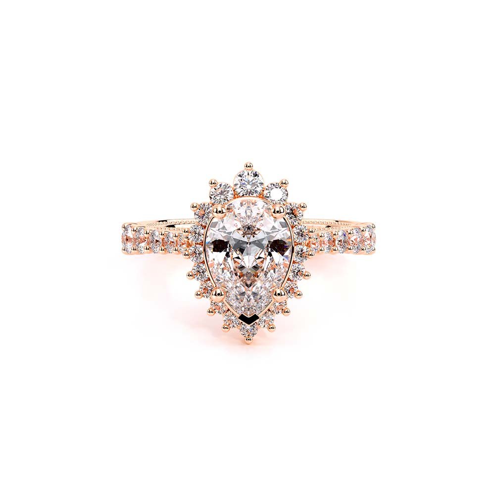 Pear Halo 18k Rose Gold Engagement Ring - VEN-5084