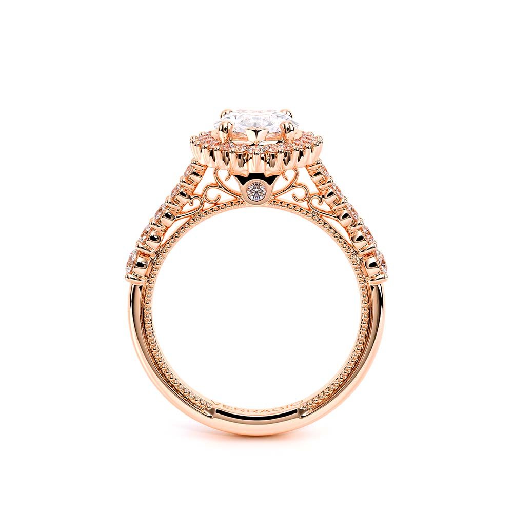 Pear Halo 18k Rose Gold Engagement Ring - VEN-5084