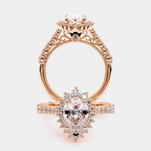 Pear Halo 18k Rose Gold Engagement Ring - VEN-5084