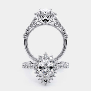 Pear Halo 14k White Gold Engagement Ring - VEN-5084