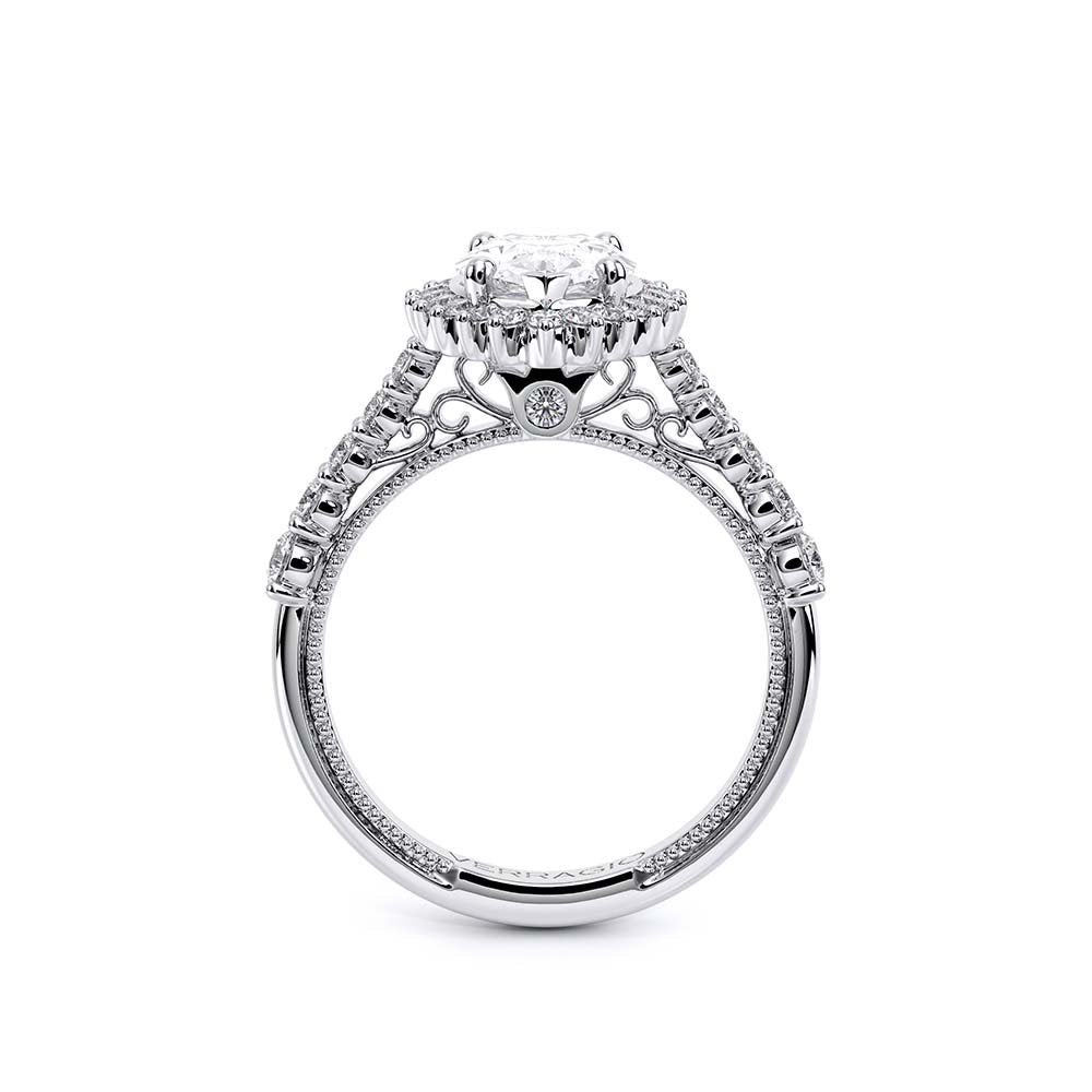 Pear Halo 18k White Gold Engagement Ring - VEN-5084