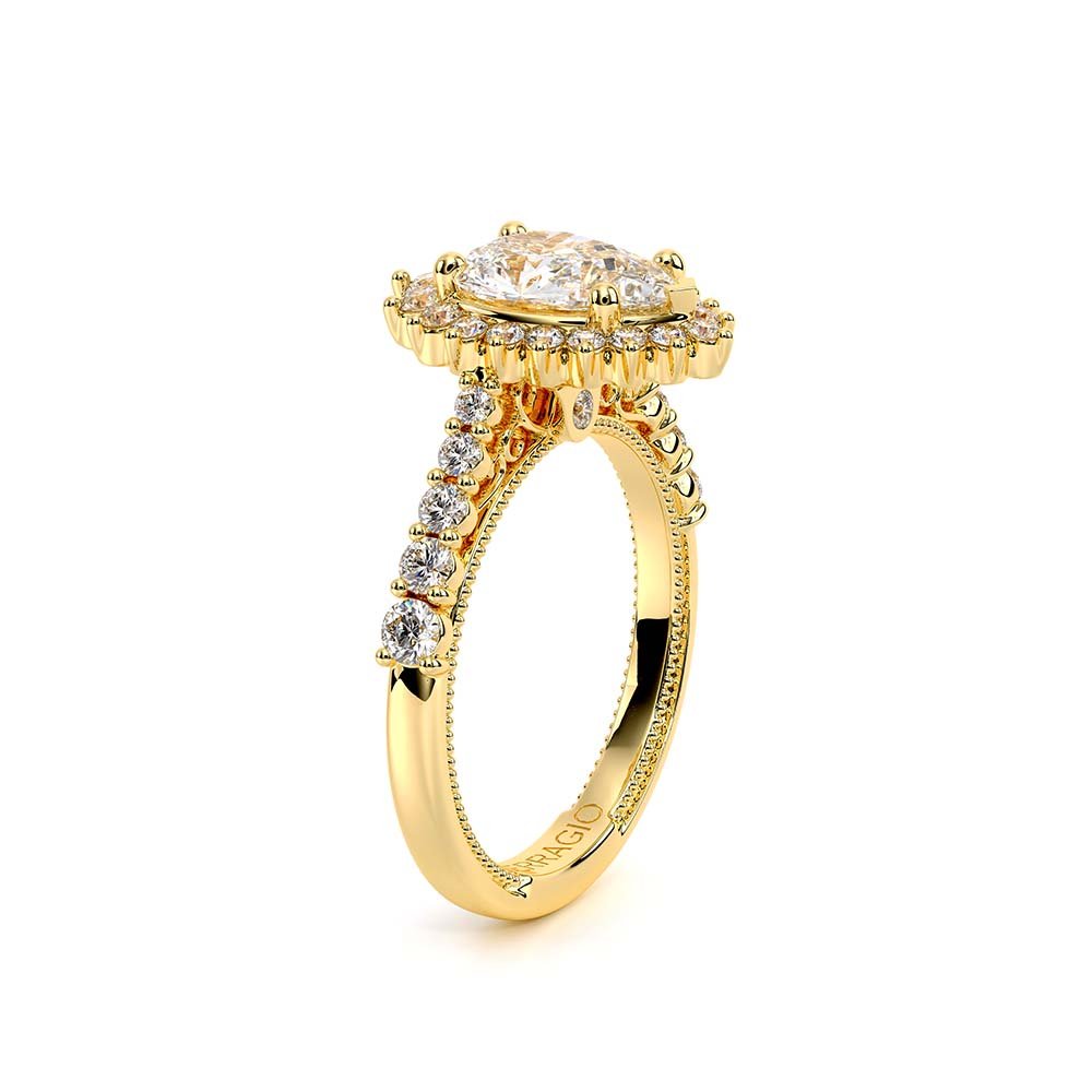 Pear Halo 18k Yellow Gold Engagement Ring - VEN-5084