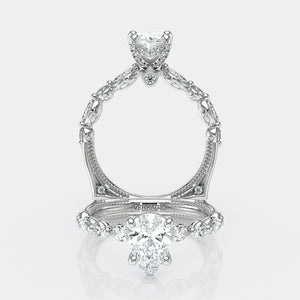 Pear Side Stone Platinum Engagement Ring - VNG-2202
