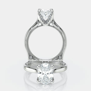 Oval Solitaire Platinum Engagement Ring - VNG-2207