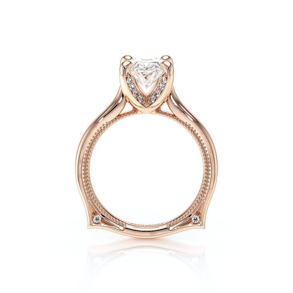 Oval Solitaire 18K Rose Gold Engagement Ring - VNG-2207