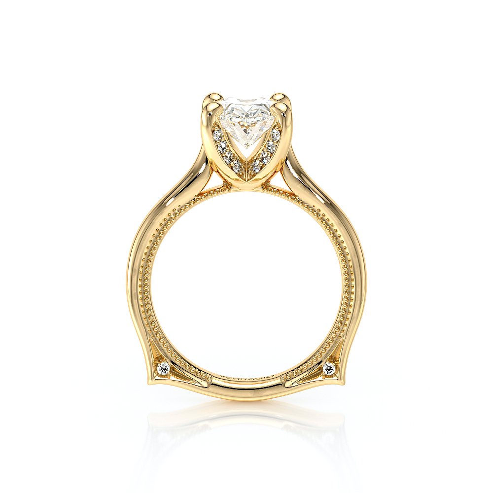 Oval Solitaire 14K Rose Gold Engagement Ring - VNG-2207