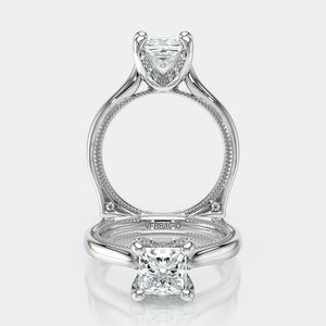 Princess Solitaire Platinum Engagement Ring - VNG-2207