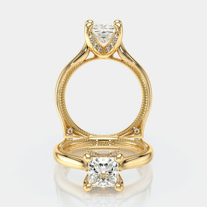 Princess Solitaire 14K Yellow Gold Engagement Ring - VNG-2207