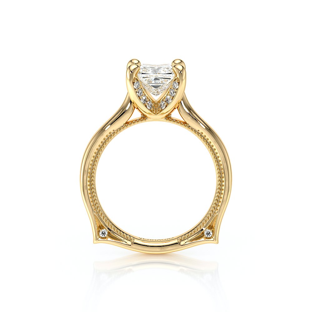 Princess Solitaire 18K Yellow Gold Engagement Ring - VNG-2207