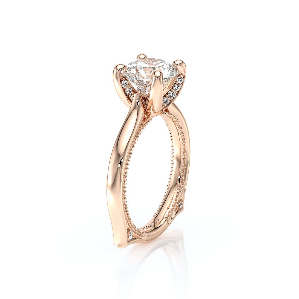 Round Solitaire 14K Rose Gold Engagement Ring - VNG-2207