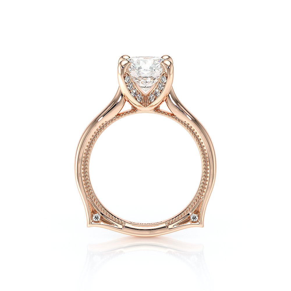 Round Solitaire 14K Rose Gold Engagement Ring - VNG-2207