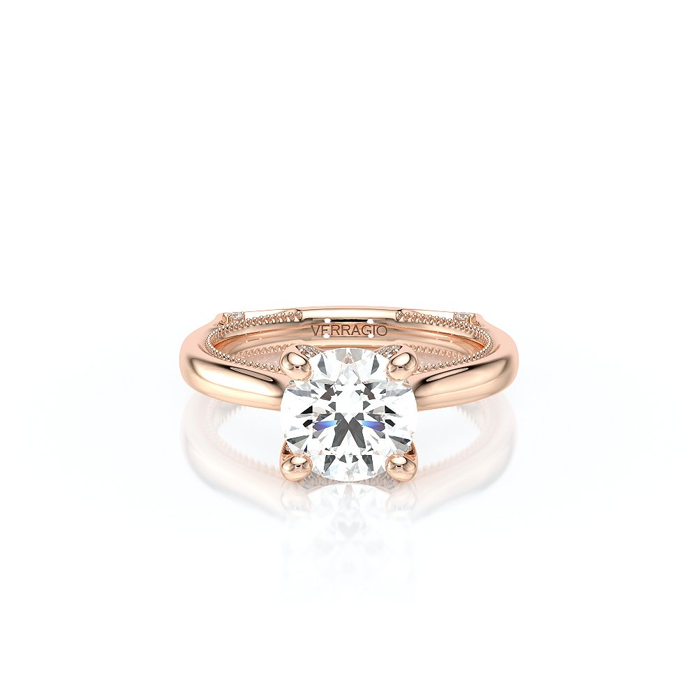 Round Solitaire 14K Rose Gold Engagement Ring - VNG-2207