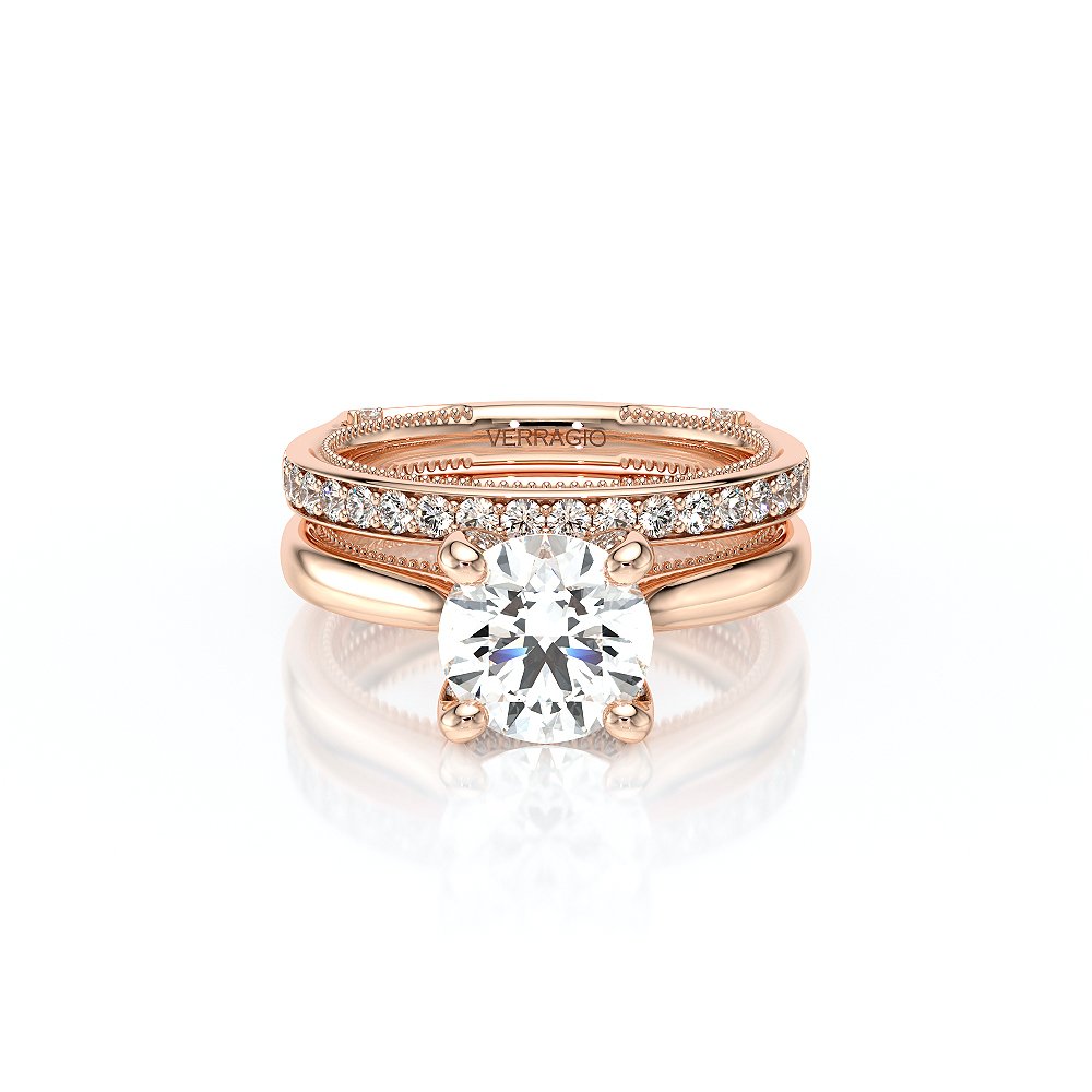 Round Solitaire 18K Rose Gold Engagement Ring - VNG-2207