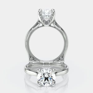 Round Solitaire 18K White Gold Engagement Ring - VNG-2207