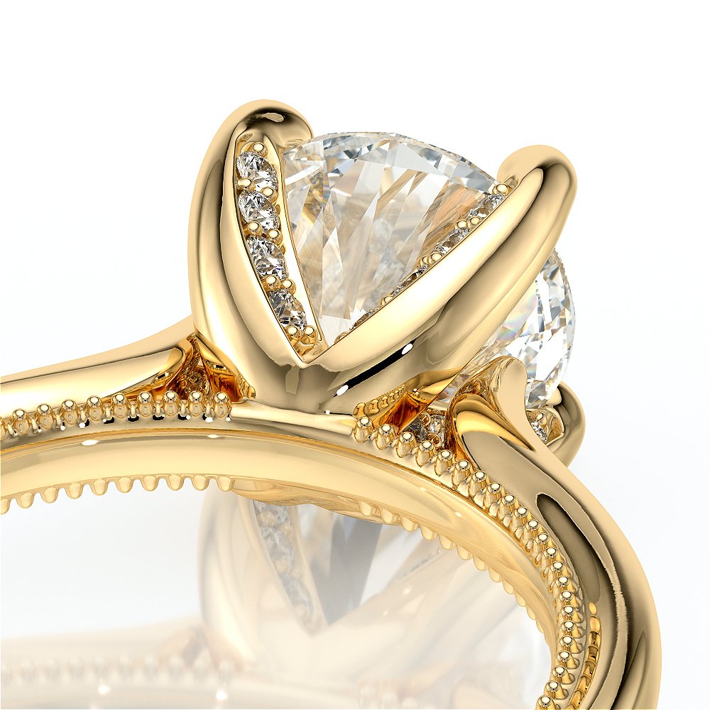 Round Solitaire 14K Yellow Gold Engagement Ring - VNG-2207