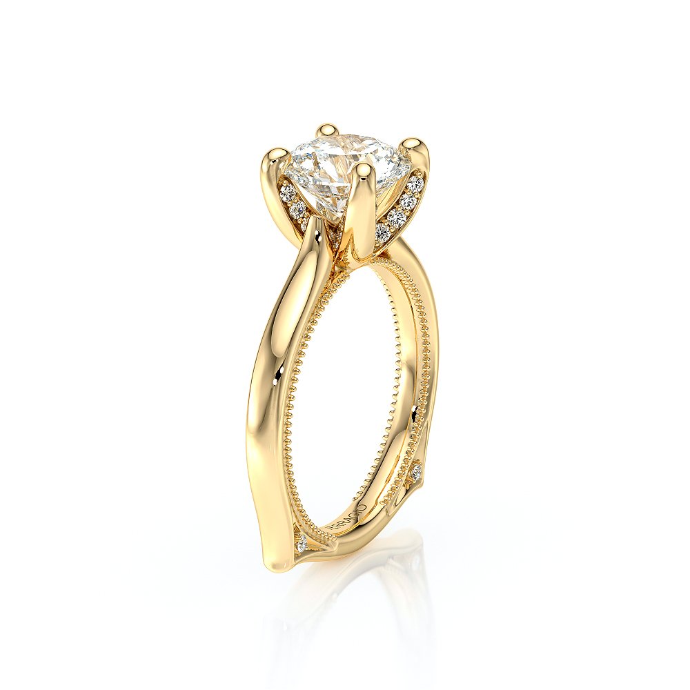 Round Solitaire 18K Yellow Gold Engagement Ring - VNG-2207