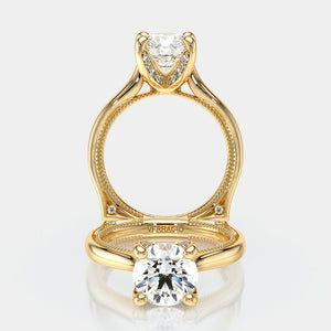 Round Solitaire 18K Yellow Gold Engagement Ring - VNG-2207