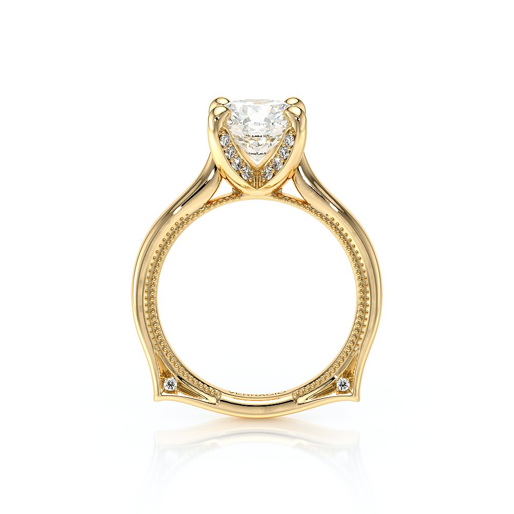 Round Solitaire 18K Yellow Gold Engagement Ring - VNG-2207