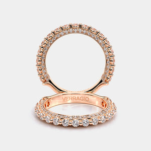 Modern Diamond Wedding Ring 18k Rose Gold - CTR-0488