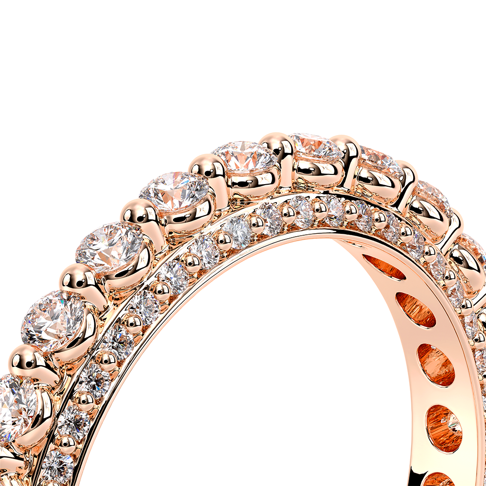 Modern Diamond Wedding Ring 18k Rose Gold - CTR-0488