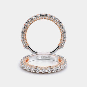 Modern Diamond Wedding Ring 18k White/Rose Gold - CTR-0488