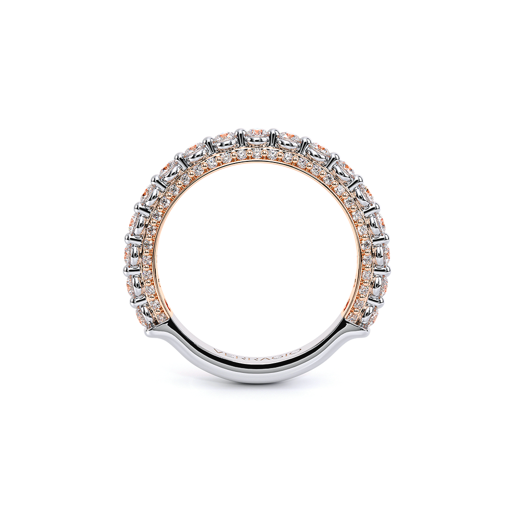 Modern Diamond Wedding Ring 18k White/Rose Gold - CTR-0488