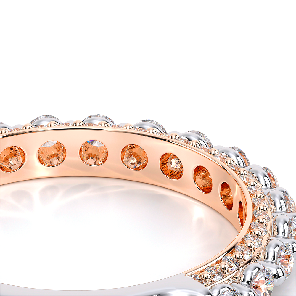 Modern Diamond Wedding Ring 18k White/Rose Gold - CTR-0488