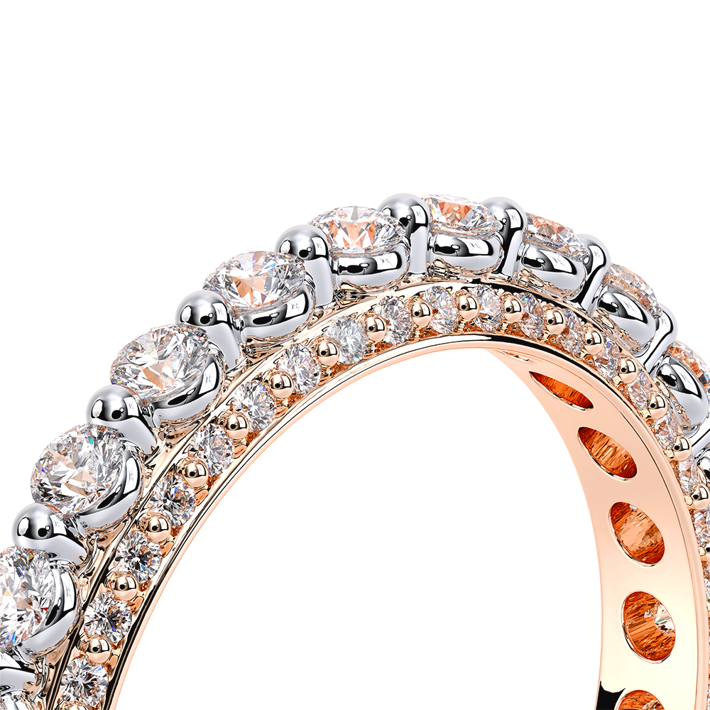 Modern Diamond Wedding Ring 18k White/Rose Gold - CTR-0488