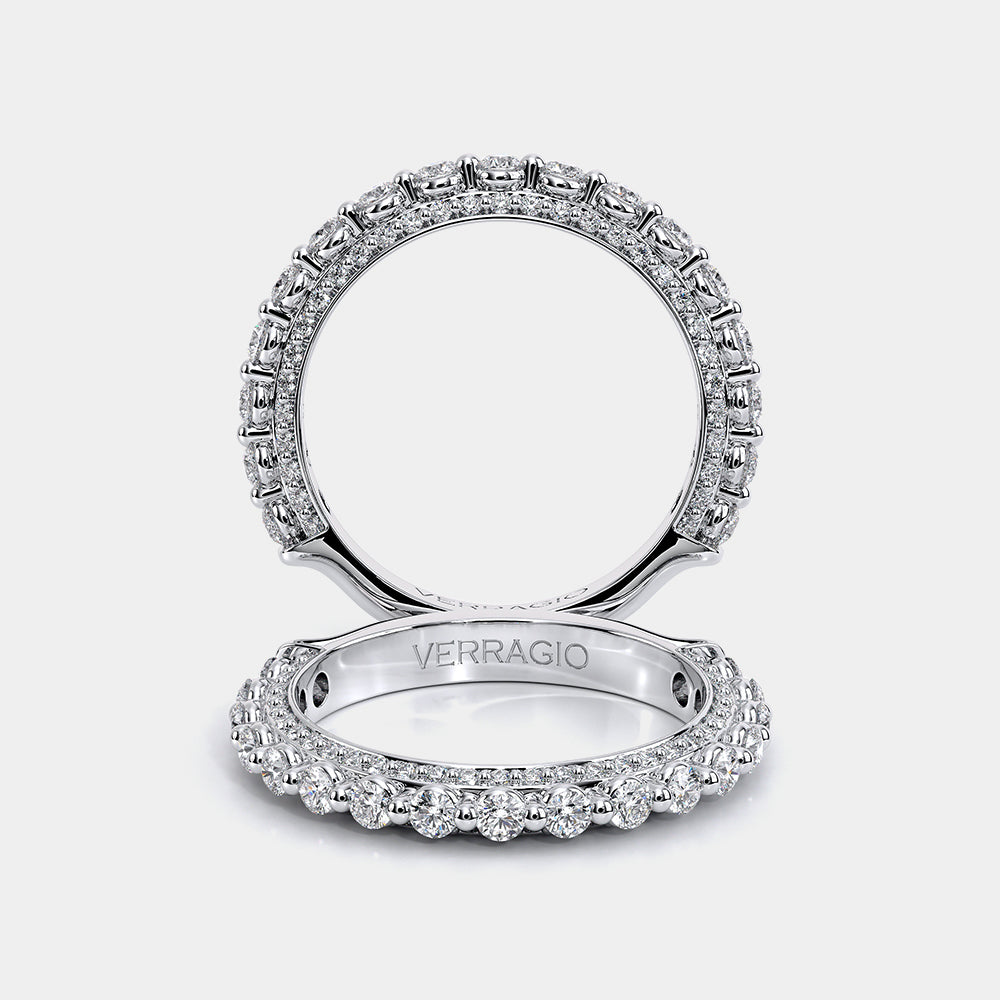 Modern Diamond Wedding Ring 14k White Gold - CTR-0488