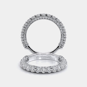 Modern Diamond Wedding Ring 18k White Gold - CTR-0488